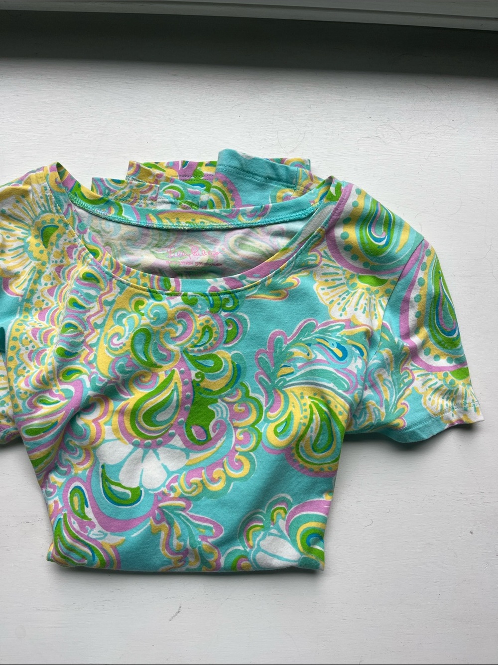 Lilly Pulitzer Multicolor Paisley Short Sleeve Top - Aqua